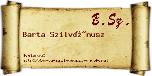 Barta Szilvánusz névjegykártya